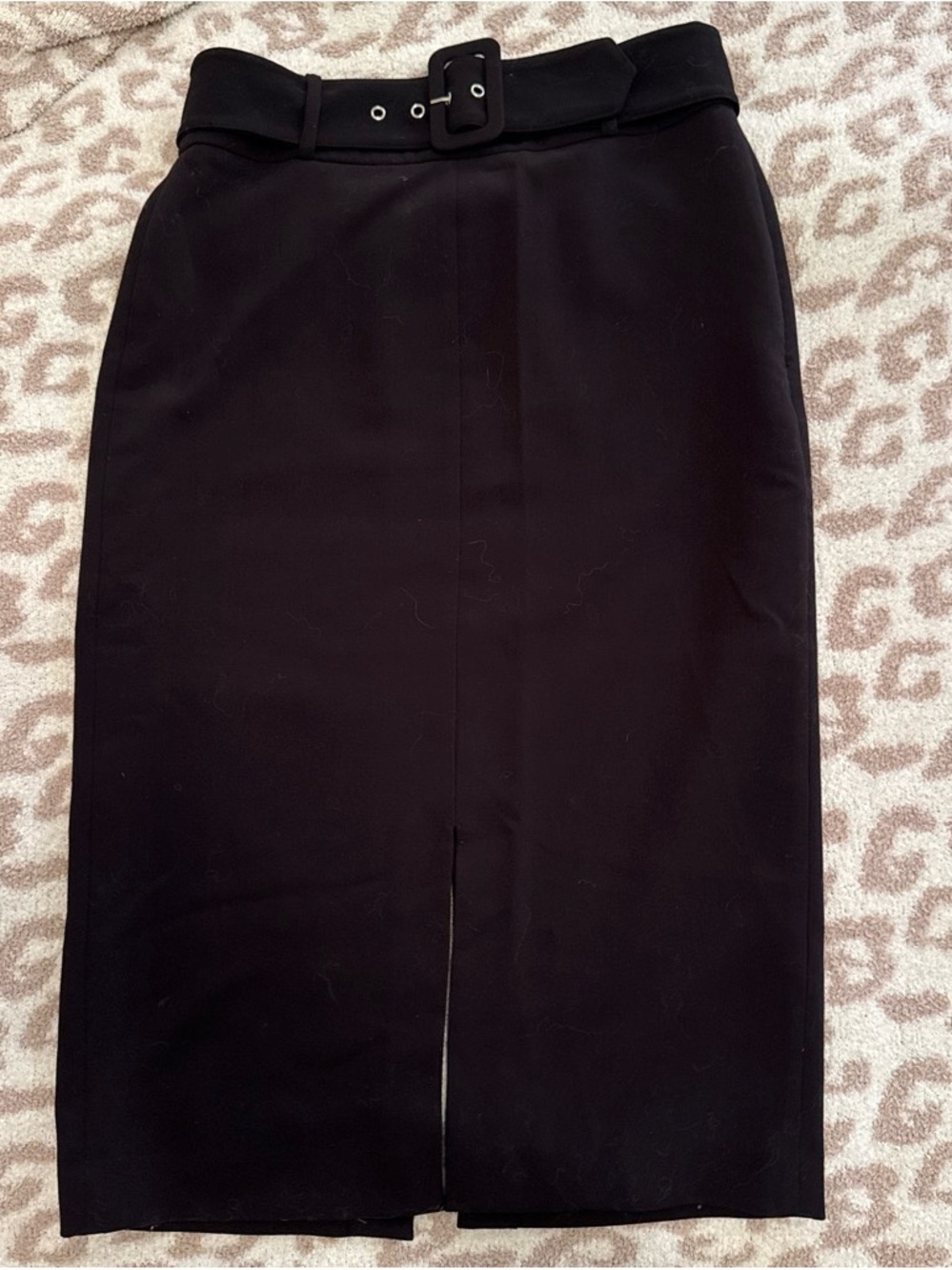 Nine West Black Belted Midi Skirt Like New